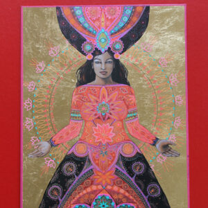 Plein format A3 / tirage redoré à encadrer, retravaillé et mandala unique (*)